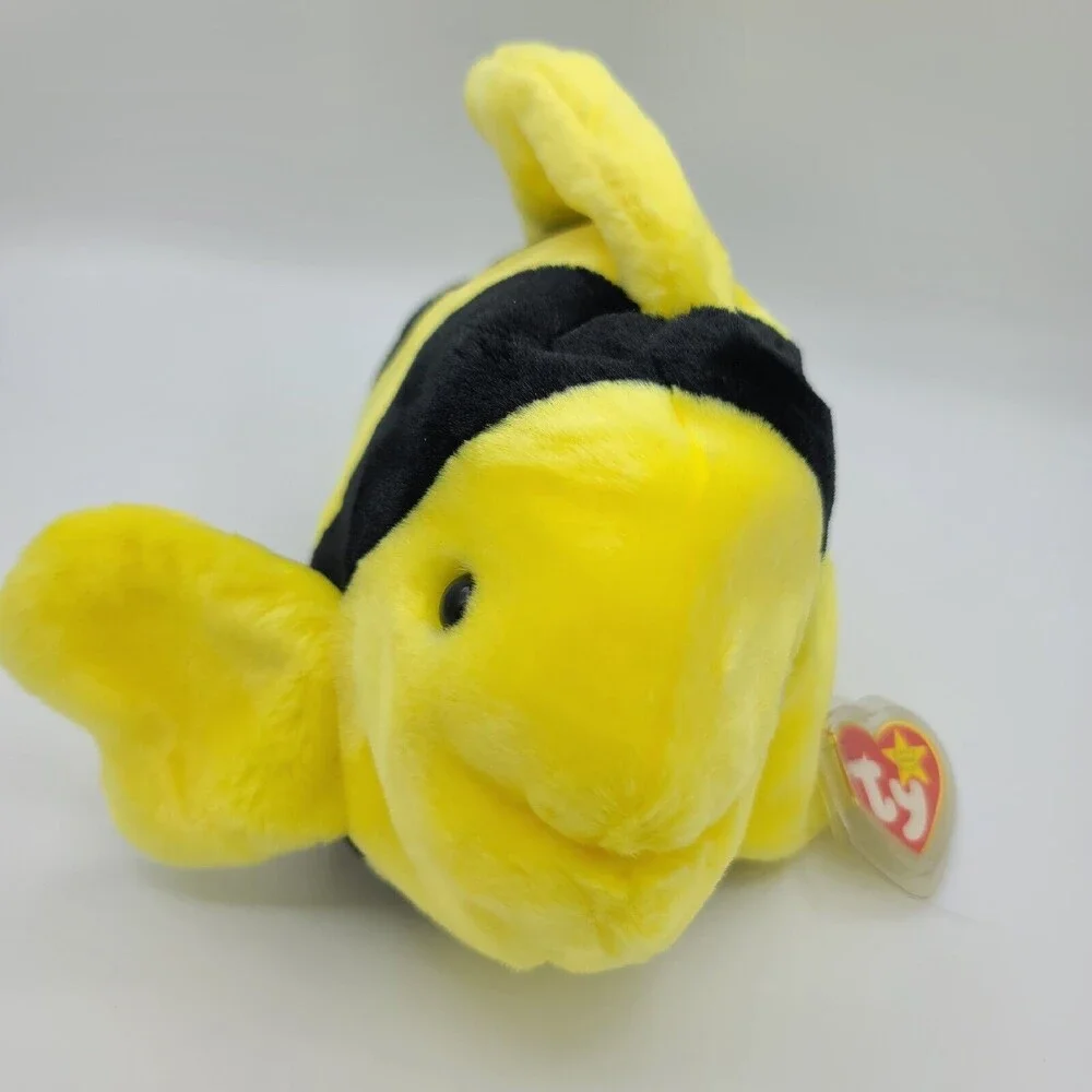 Ty Beanie Buddy Bubbles the Fish Large 10 Inch 1998 Retired Plush Toy
